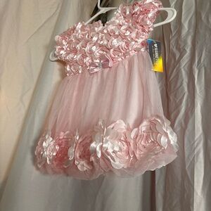 Nannette Pink Floral Kids Formal Dress